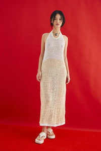 GOOD MORNING HALTER DRESS - BUTTER