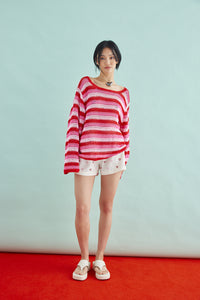 RELAX CROCHET JUMPER - SUGAR STRIPE