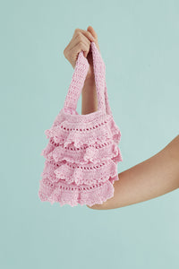 WAVE CROCHET MINI BAG - PINK